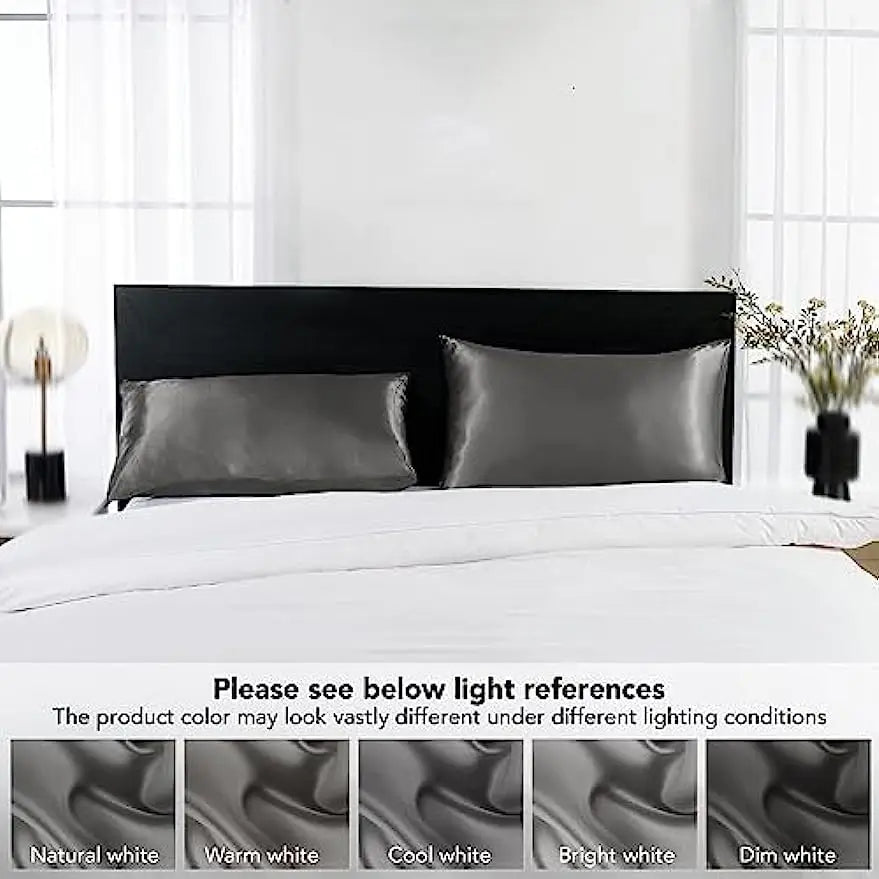 2-Pack Charmeuse Satin Pillowcases, Multiple Sizes