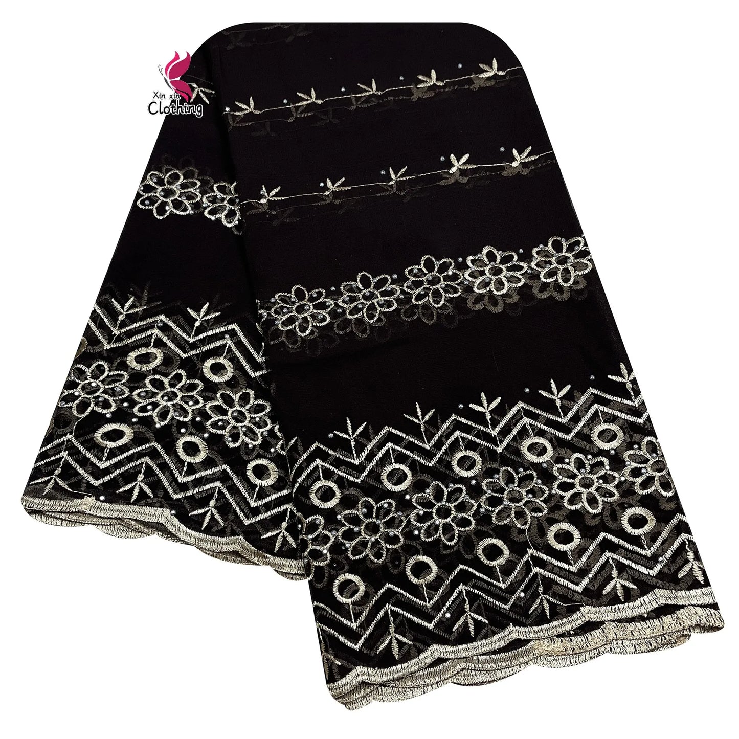 New High Quality Chiffon Women Scarves Diamonds Embroidery Soft Scarf African Women Hijab Muslim Dubai Ramadan Shawls Scarf