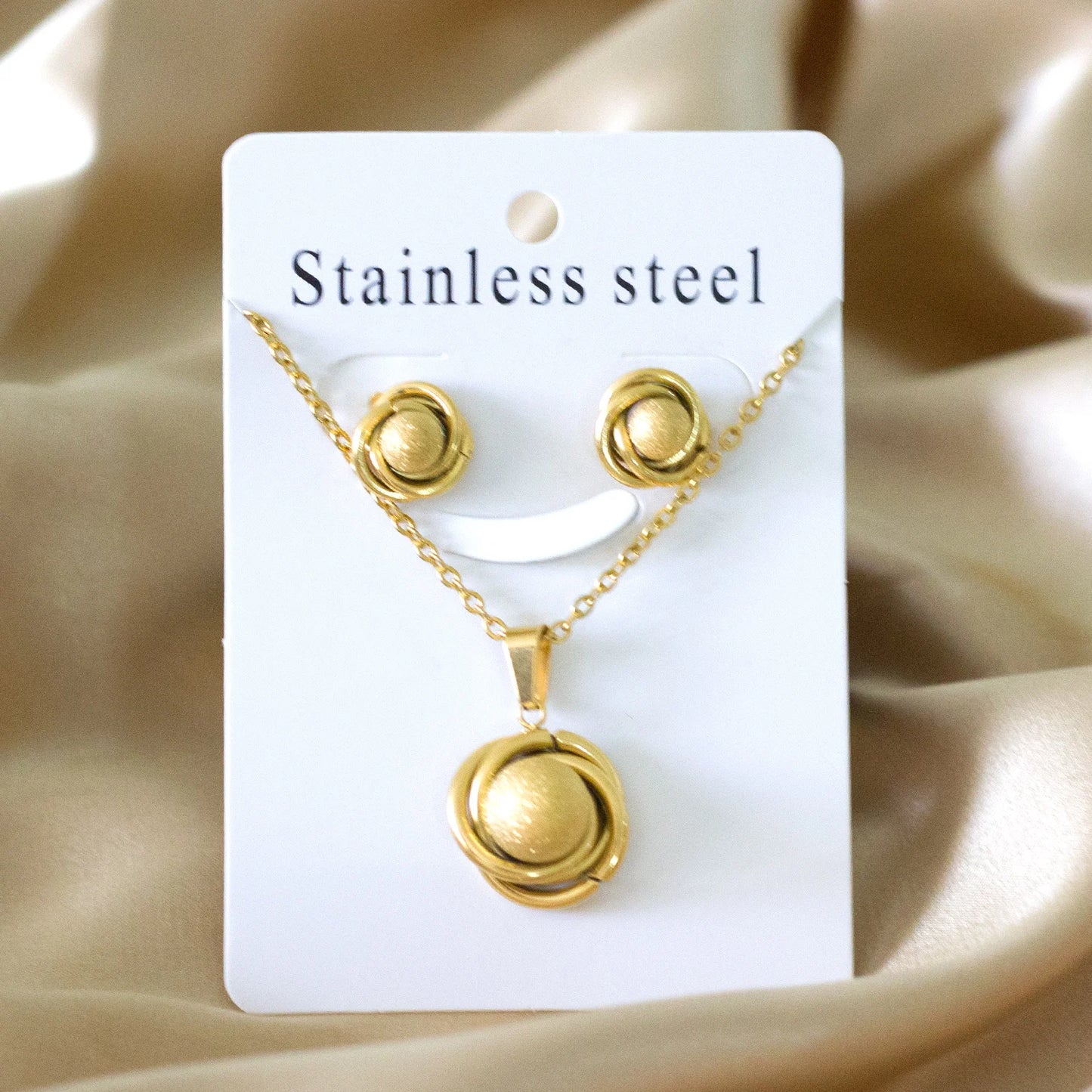 Tree of Life Jewelry Set – Stainless Steel Necklace & Earrings for Women