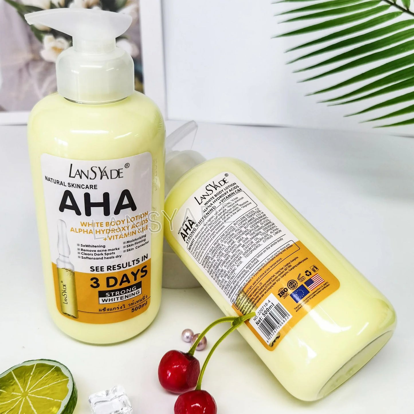 AHA + Vitamin C & E Whitening Body Lotion – Brightening, Exfoliating & Anti-Aging Body Cream (500ml)