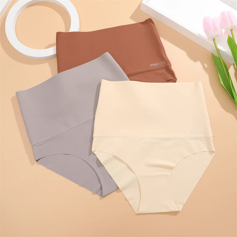 FINETOO Women Seamless Underwear High Waist Slimming Panties Female Shaping Hip Lifting Brief Comfortable Tummy Control Lingerie