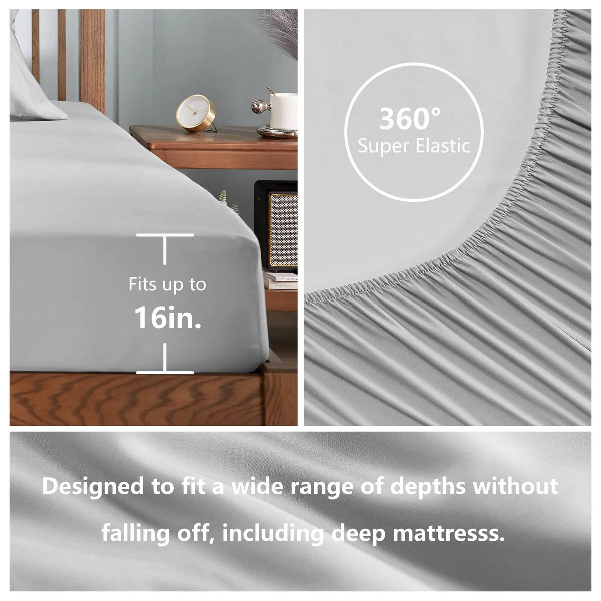 4-Piece Microfiber Sheet Set with Deep Pocket Fitted Sheet