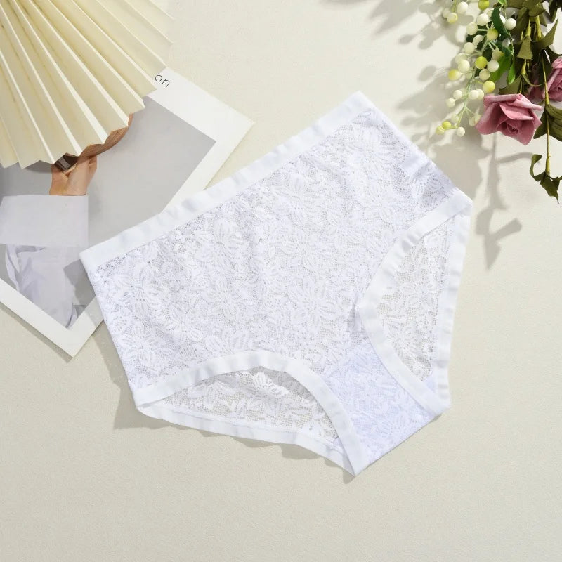 Hollow-Out Floral Lace Brief Panties – Sexy Low-Rise Underwear for Women (S–2XL, 6 Colors)