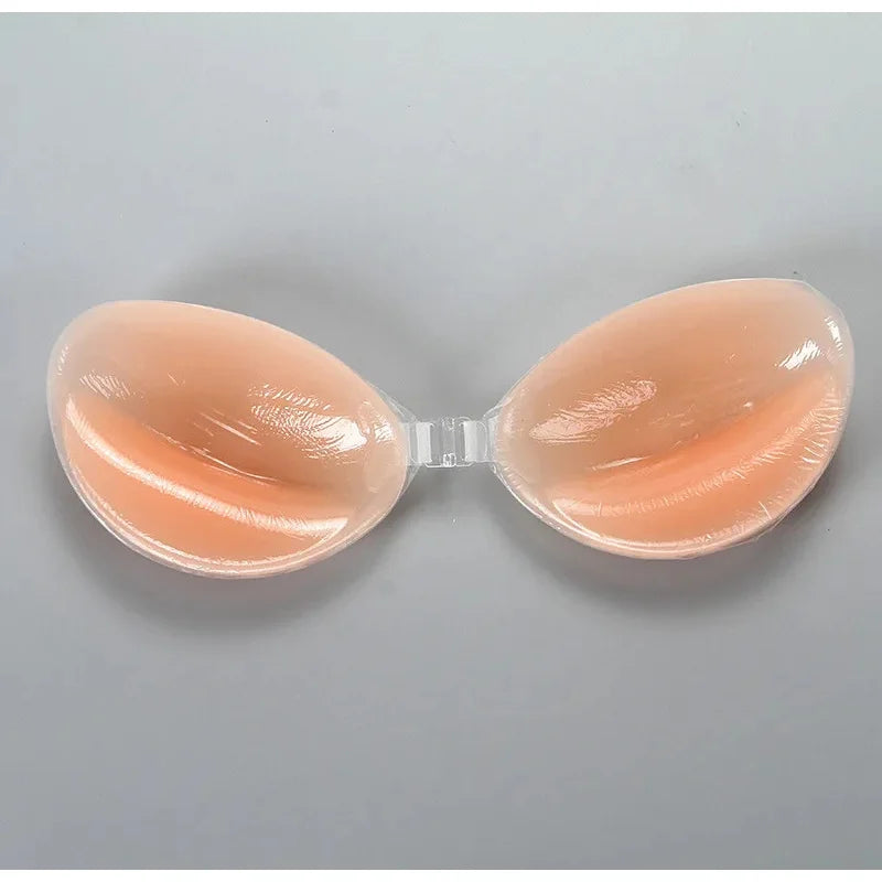Women's Self-Adhesive Silicone Push Up Bra | Invisible Sticky Bra for Backless Dresses | Reusable Waterproof (A–D Cup)