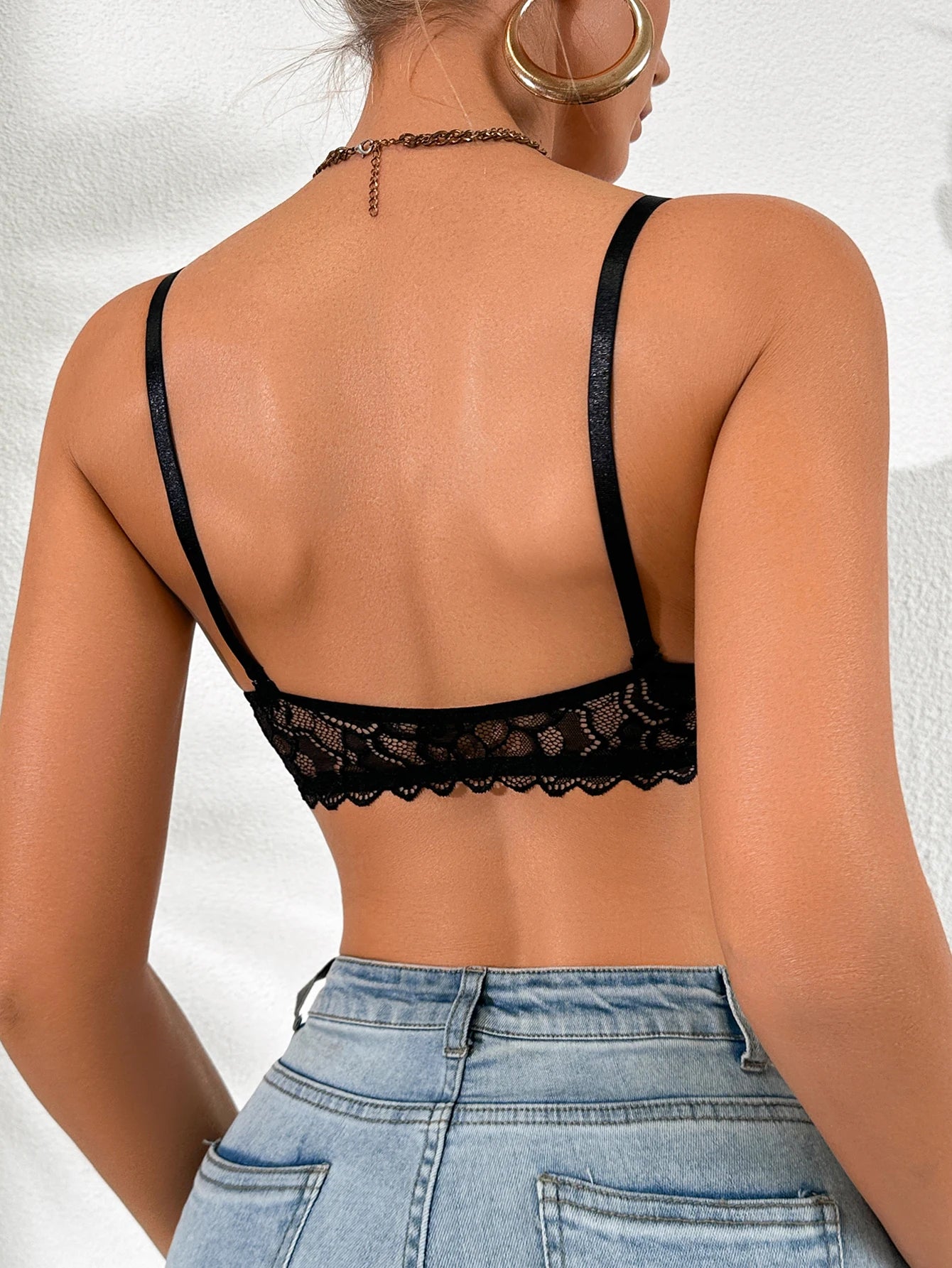 Butterfly Lace Back Push-Up Bra — Front Buckle Convertible Straps | Women's Bra