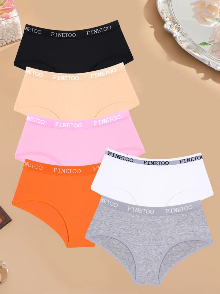 6-Pack Cotton Logo Waistband Bikini Briefs — Low-Rise Breathable Sport Panties