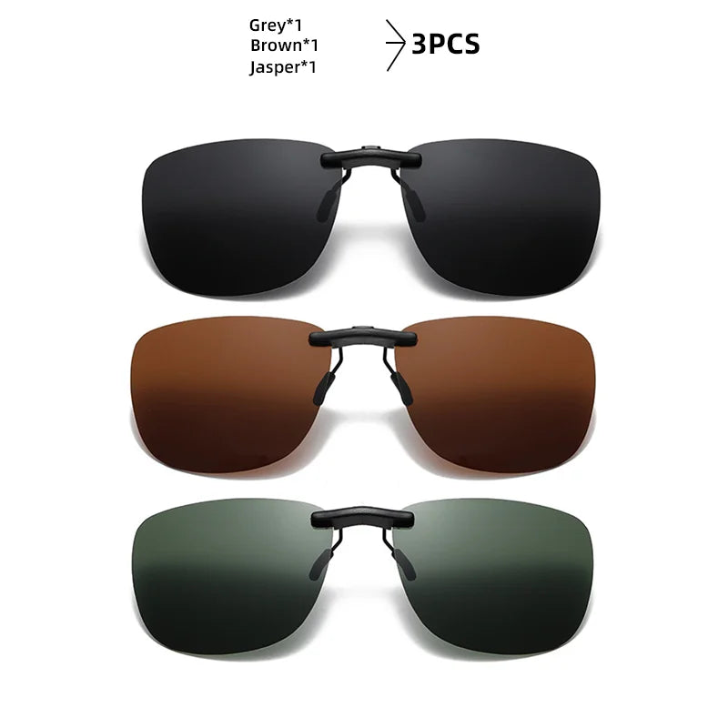 Square Clip-On Sunglass Lenses | Single or 3-Piece Options