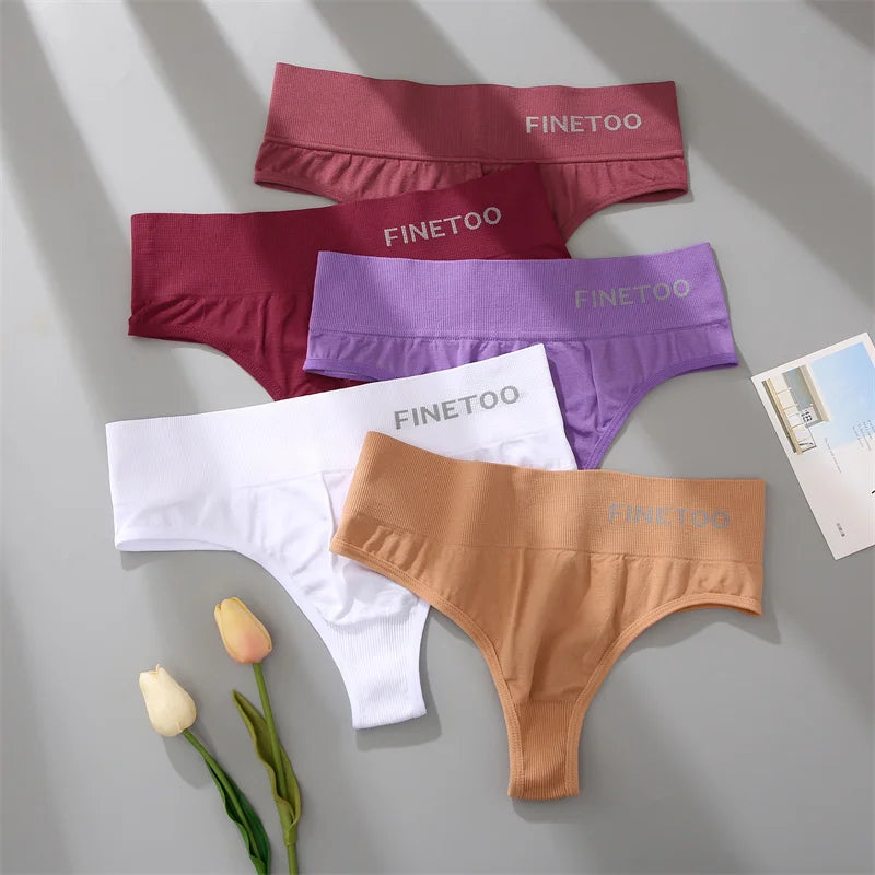 2-Pack High Waist Seamless Thongs — Plus Size G-String Panties M–2XL