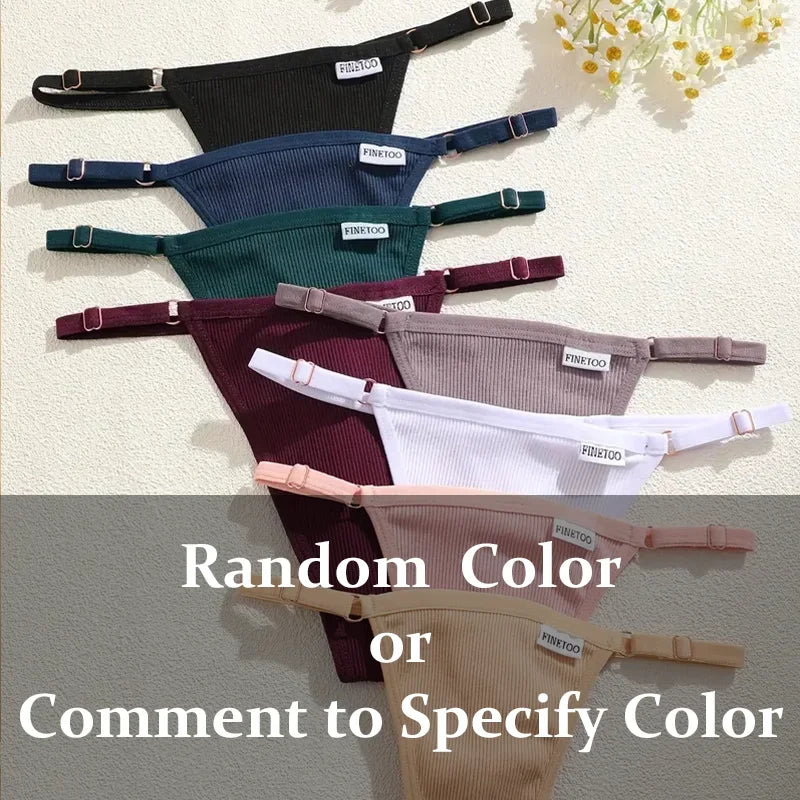5-Pack Seamless Cotton G-String Panties – Adjustable Waist Low-Rise Underwear for Women (S–XL, 8 Color Sets)