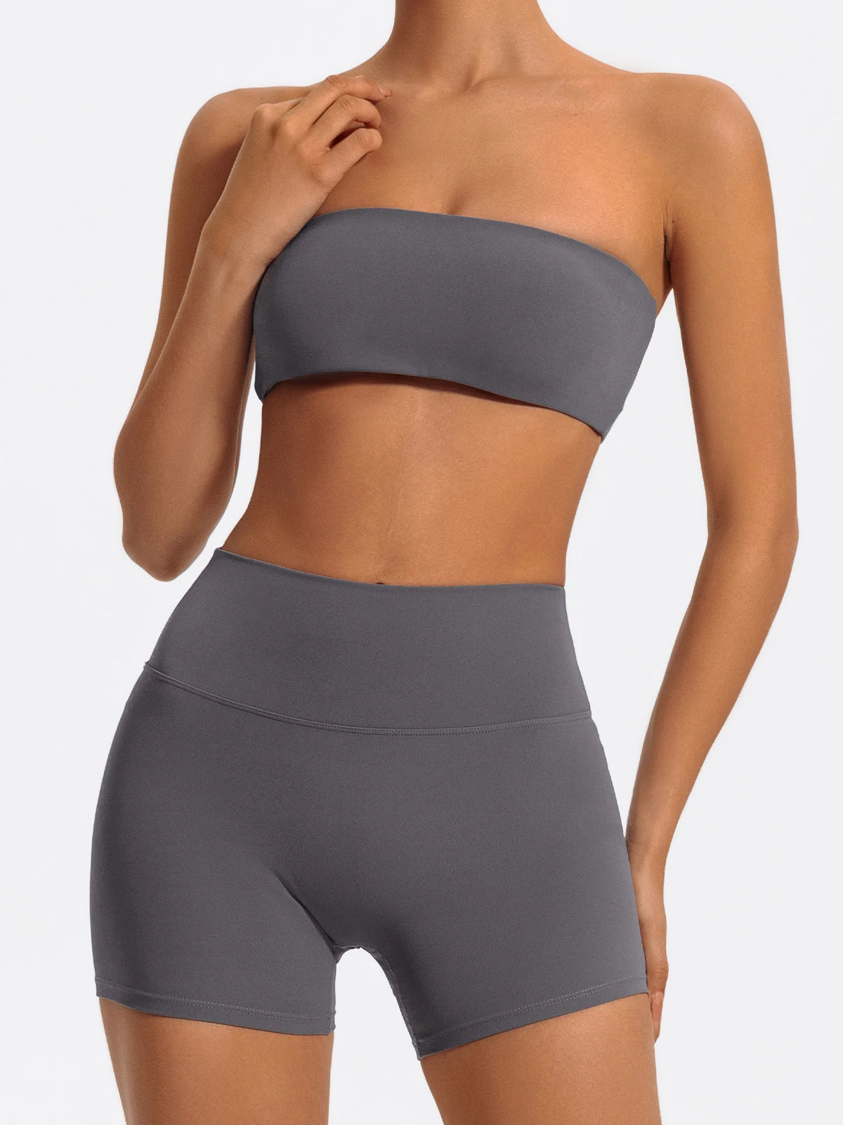 Women’s 2-Piece Workout Set – Strapless Sports Bra & Leggings for Yoga, Gym & Running