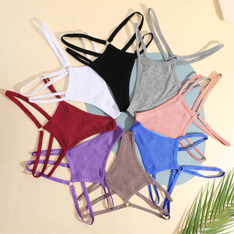 Double Strap Ring Detail Thong — Low-Rise Seamless G-String