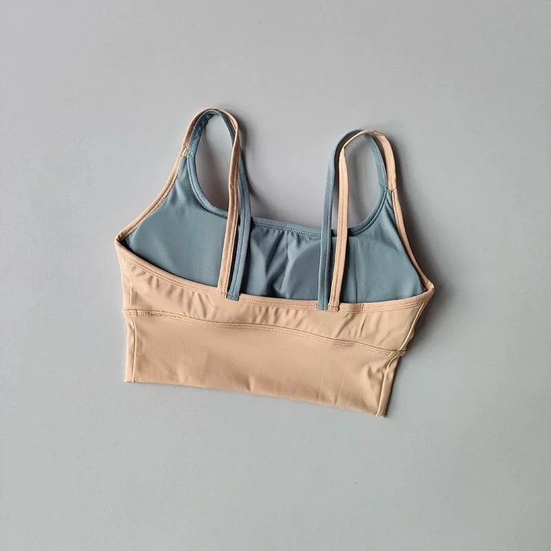 Women's Shockproof Gathering Sports Bra – Quick-Dry Suspender Vest | Yoga Fitness Running