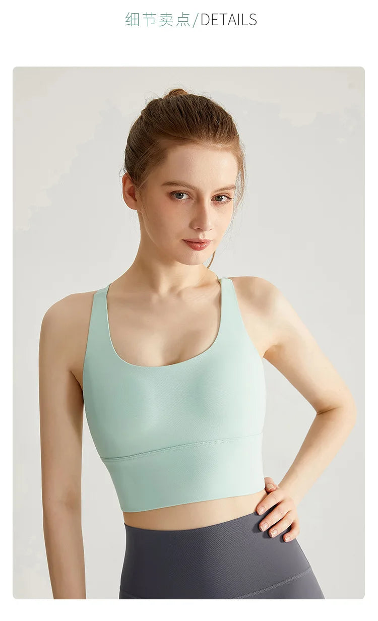 Fixed Pad Sports Bra Underwear High-strength Professional Shockproof  Running Bra Gym Push Up Lingerie Yoga Fitness Bra