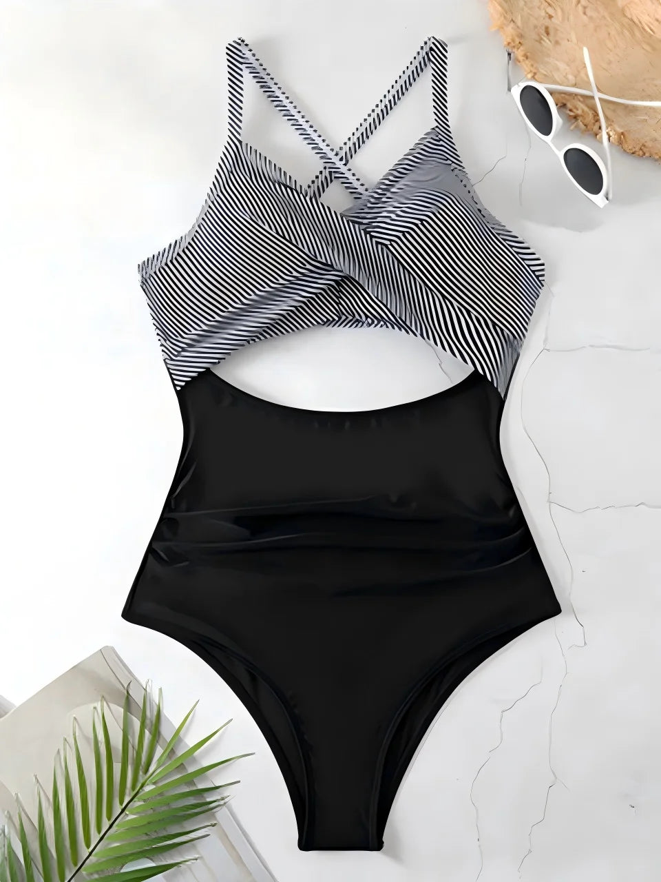 Ruched One-Piece Swimsuit for Women – Solid Color Bodysuit | Adjustable Straps | S–XXL