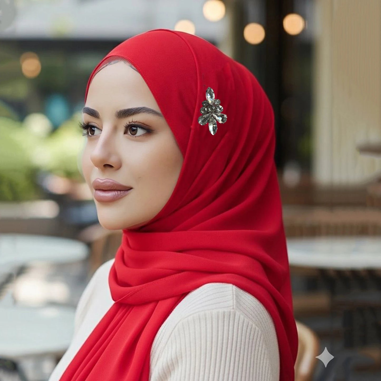 Fashion Rhinestone Chiffon Scarf Lady Muslim Hijab Luxury Crystal Scarf Plain Shawl Women Long Scarf Head Wraps
