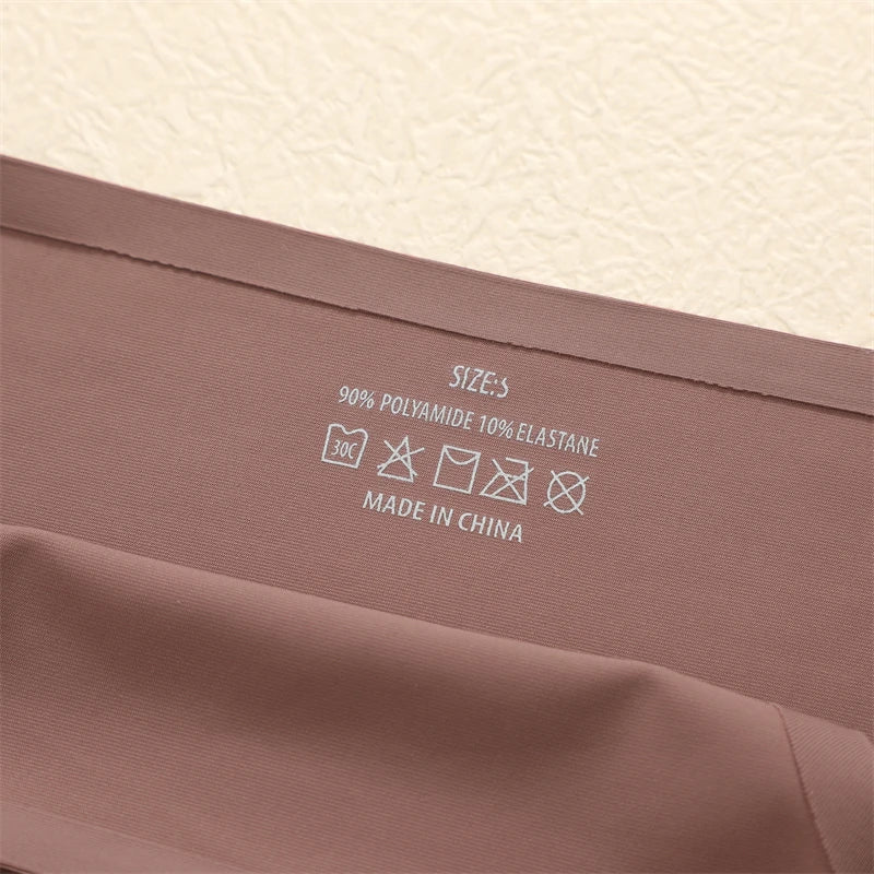 FINETOO 6Pcs Seamless Ice Silk Underwear for Women Sexy Thin Strap Briefs Girls Low Waist Breathable Panties No Trace Lingerie