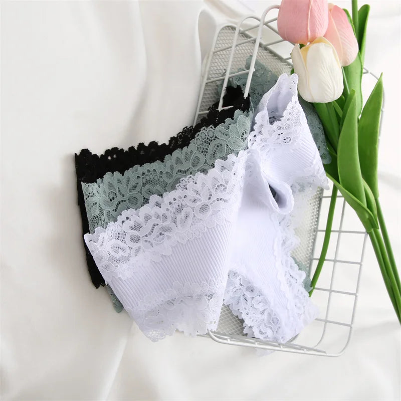 Lace Splicing Brazilian Bikini Panties – Cotton Crotch Low-Rise Underwear for Women (S–XL, 6 Colors)