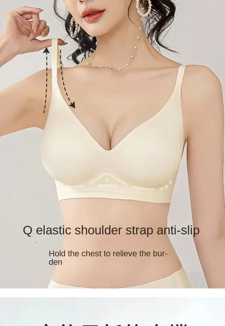 Women's Thickened Push Up Bra for Small Chest | Wireless Seamless Invisible Lift Bra (32–38, A–B Cup)