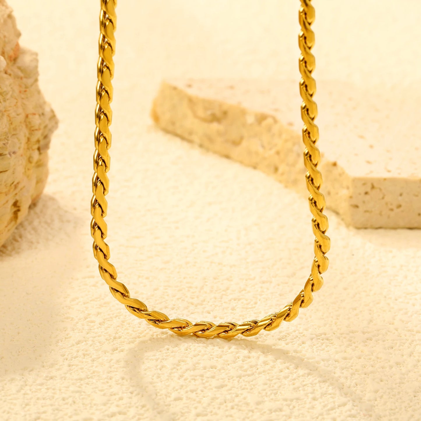 Snake Bone Chain Choker – French Statement Metal Tube Collar Necklace for Women