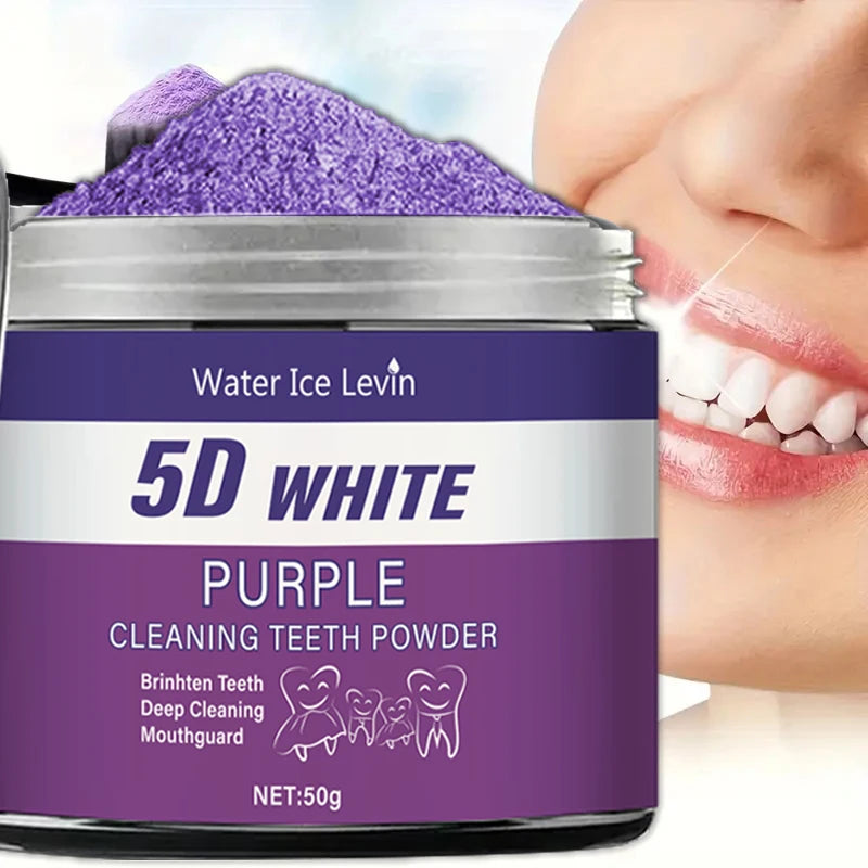 Purple Teeth Whitening Powder – Deep Cleaning, Fresh Breath & Natural Pearl Essence | 50g