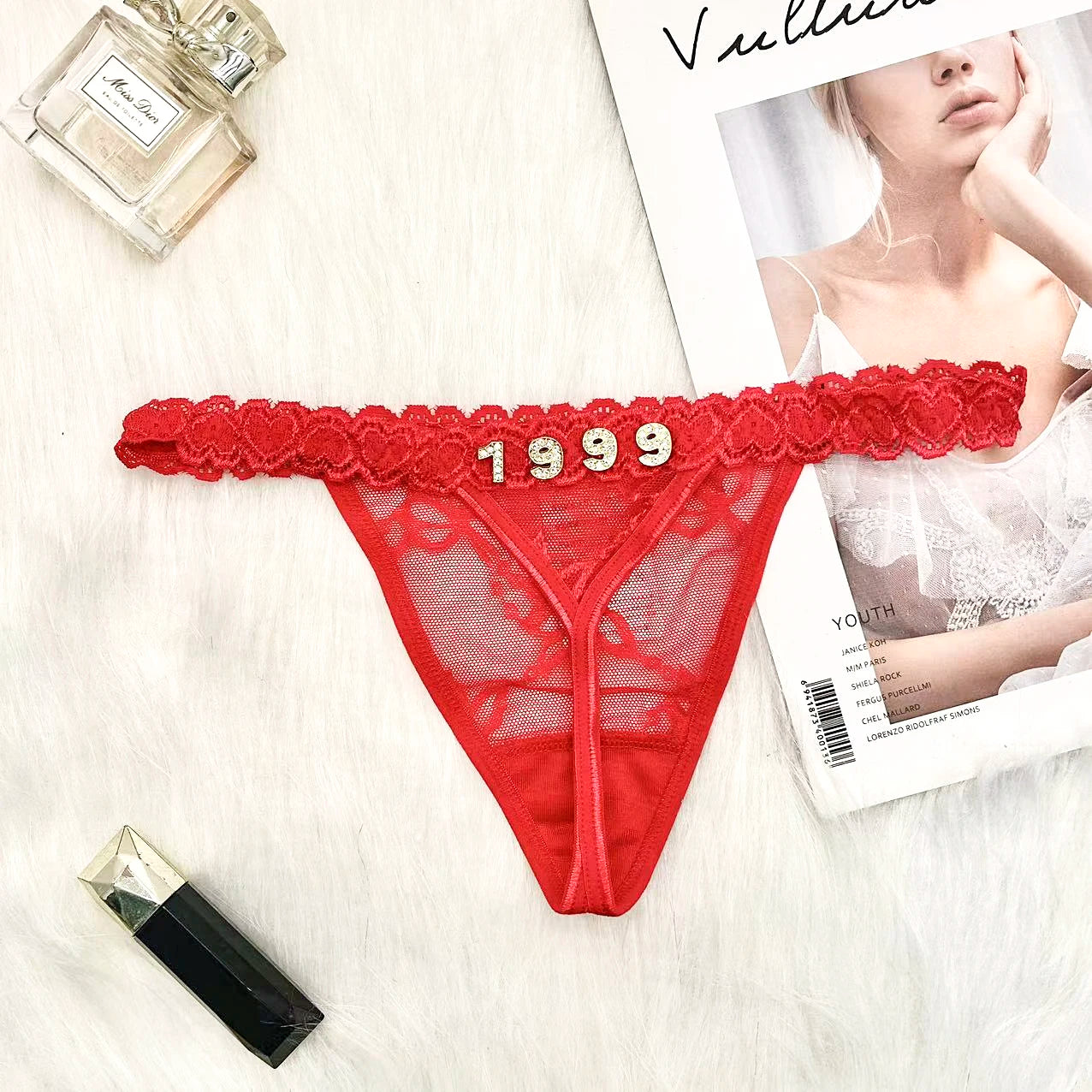 Custom Name Thong & Waist Chain Lingerie Set – Personalized G-String with Letters