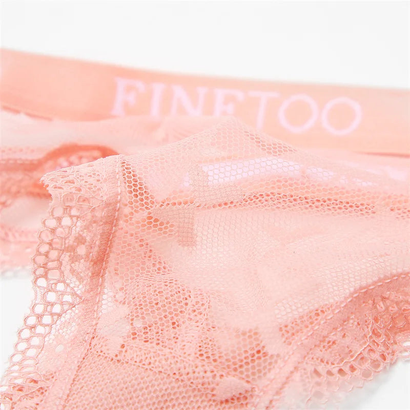 Lace Sheer Thong — Logo Waistband Low-Rise G-String
