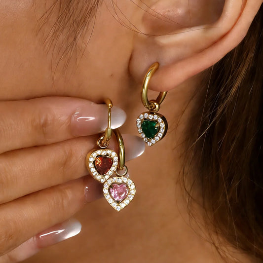Cubic Zirconia Drop Earrings – Luxury Shiny CZ Geometric Clip Earrings for Women