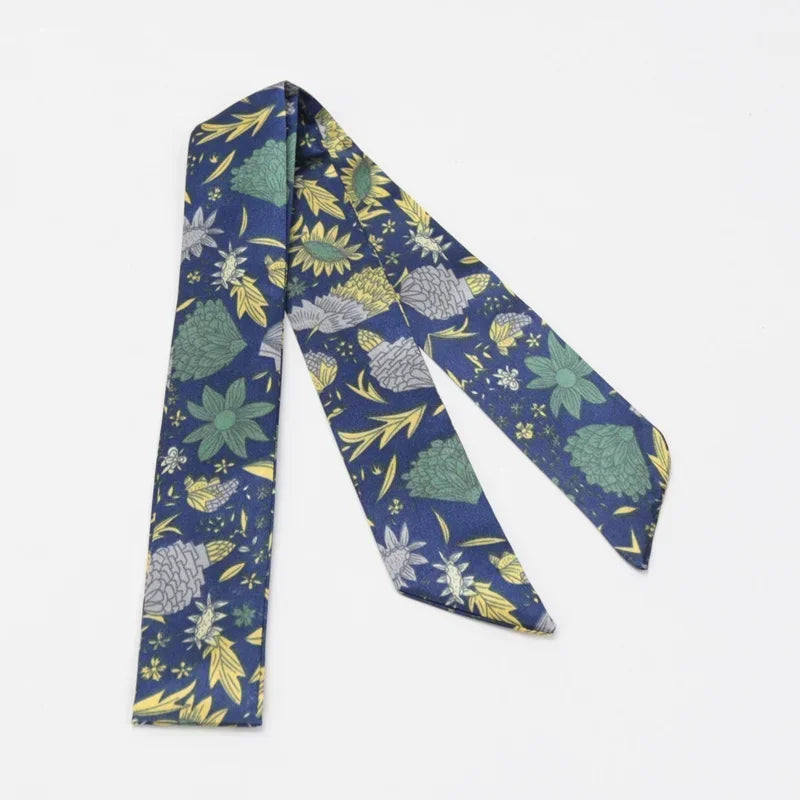 Skinny Scarf Hair Small Women Simple Style Handle Ribbon Fashion Printing Hairband Headscarf Beautiful Scarves Bags for Women