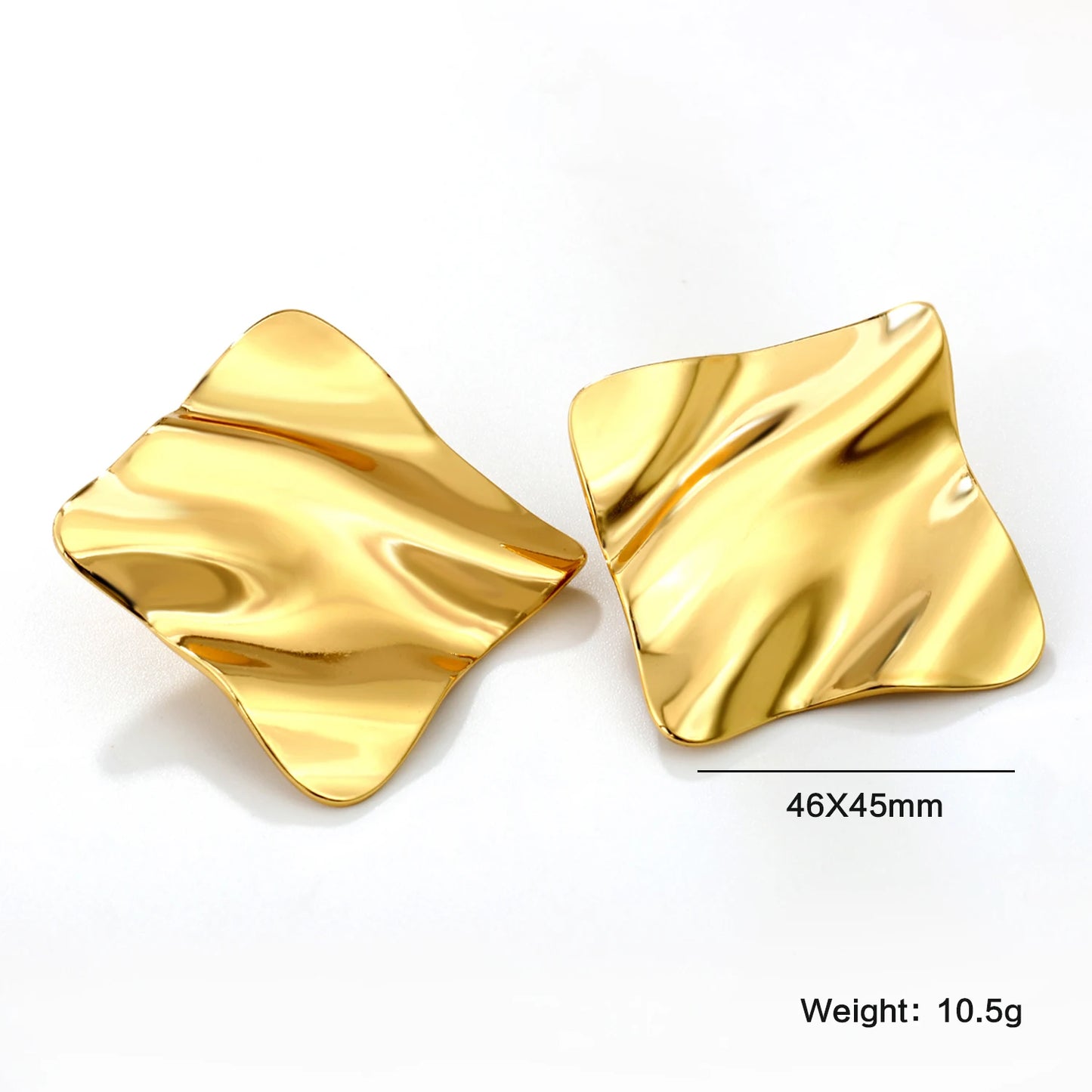 Fairy Flower Stud Earrings – 18K Gold-Plated Stainless Steel for Women
