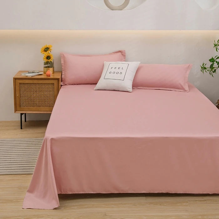 Soft Polyester Flat Bed Sheet, Solid Color Top Sheet