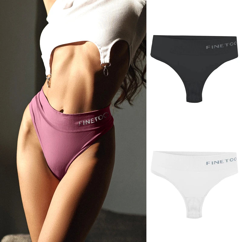 2-Pack High Waist Seamless Thongs — Plus Size G-String Panties M–2XL