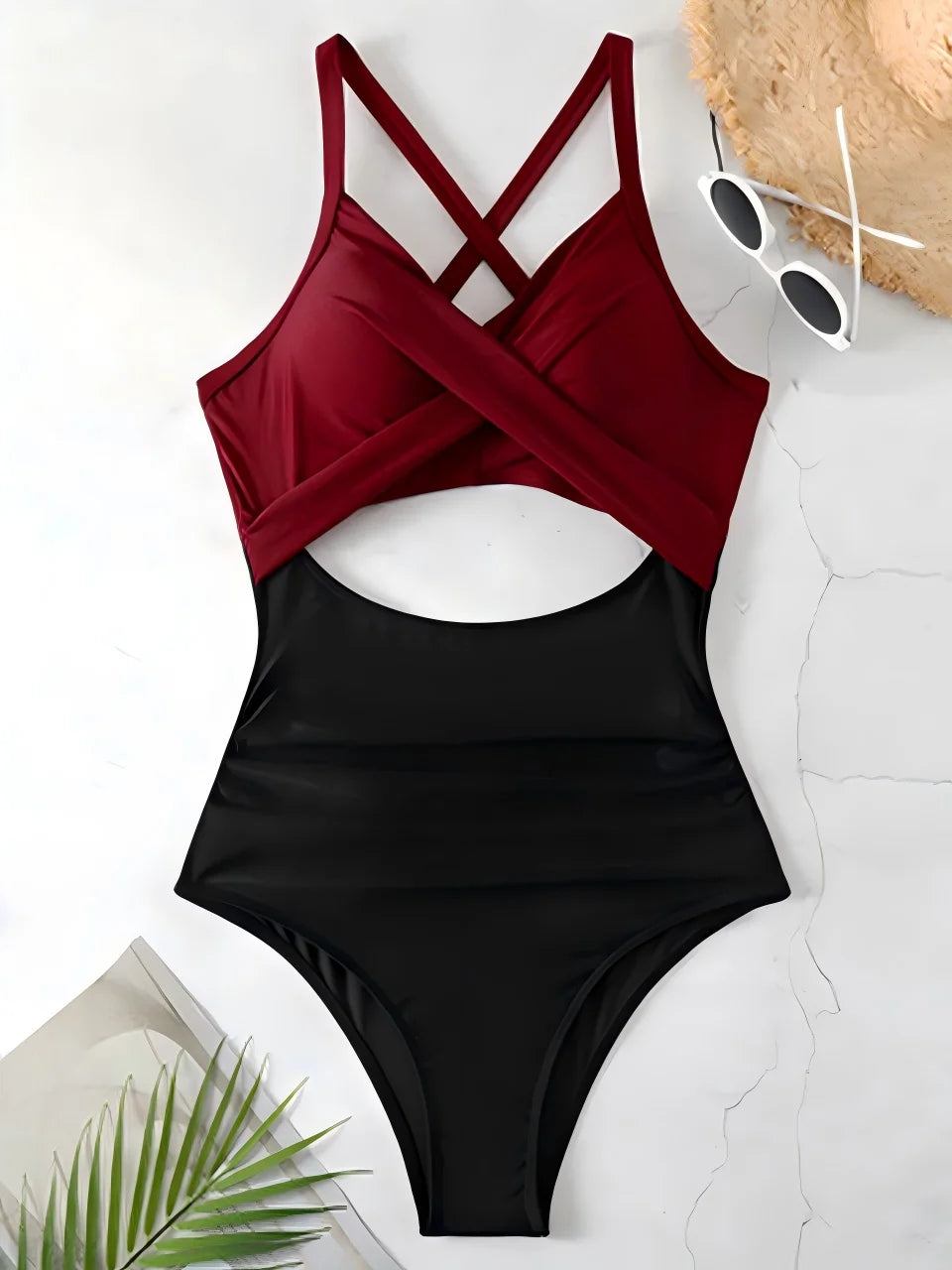 Ruched One-Piece Swimsuit for Women – Solid Color Bodysuit | Adjustable Straps | S–XXL