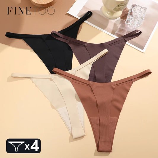4-Pack Seamless Ultra-Thin G-String Thong Set – High Stretch Breathable Panties