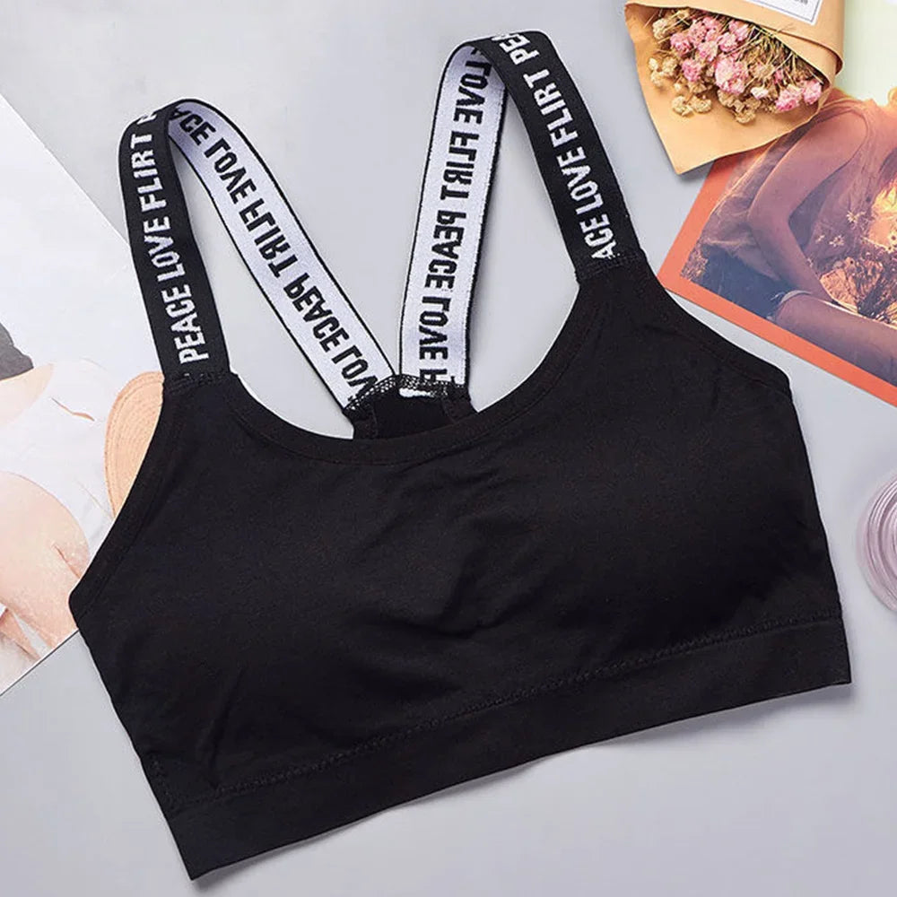 Women's Seamless Yoga Crop Top – Wire-Free, Padded, Wide Strap Activewear Tank