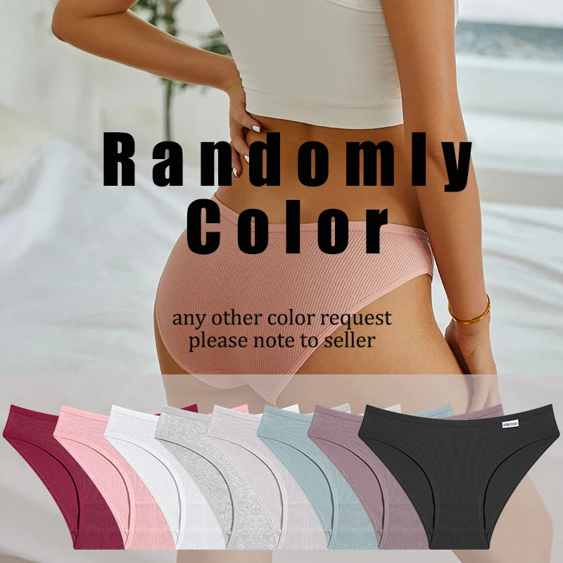 3-Pack Plus Size Cotton Brief Panties – Soft Breathable Low-Rise Underwear for Women (M–4XL, 11 Color Sets)