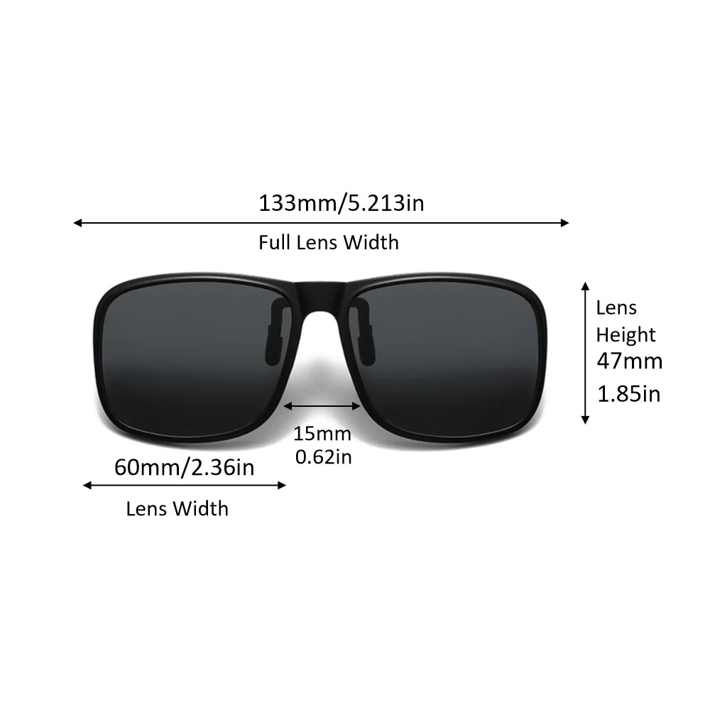 Rectangle Flip-Up Clip-On Sunglasses | 6 Lens Options