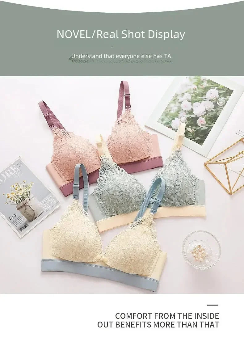 Wire-free Thin Breastfeeding Bra Comfortable Gathered Pregnancy Postpartum Breastfeeding Front Opening Pregnant Women Chest Wrap