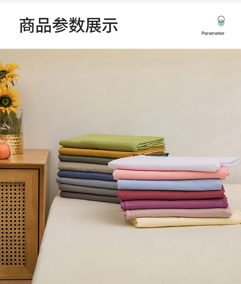 Soft Polyester Flat Bed Sheet, Solid Color Top Sheet