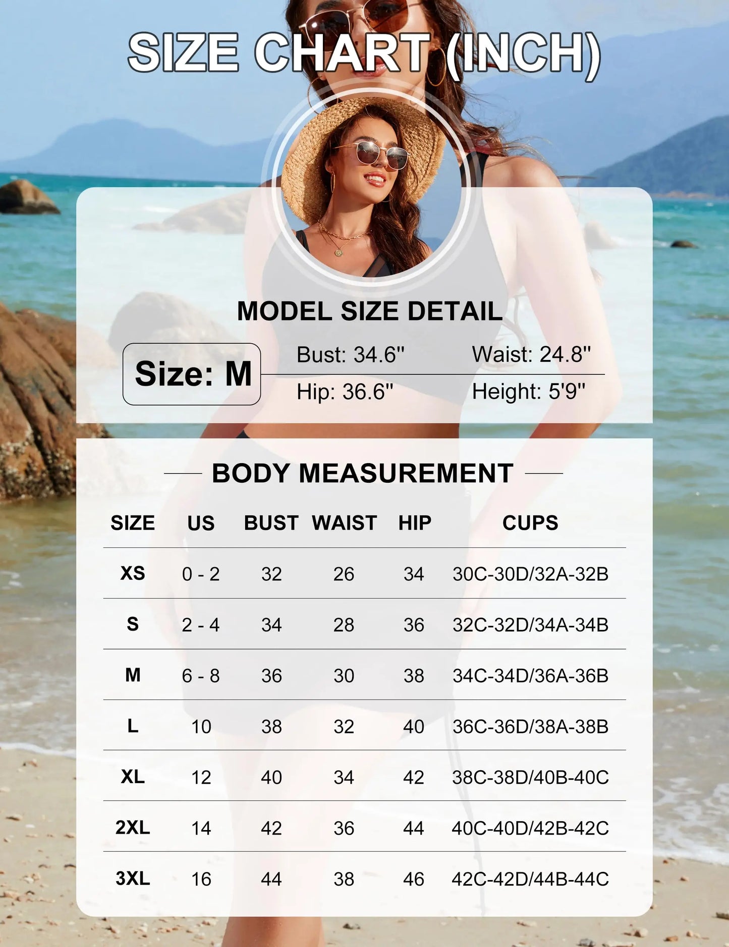 High-Waist Bikini Set with Mesh Sarong Skirt — Tummy Control | Women's Swimwear