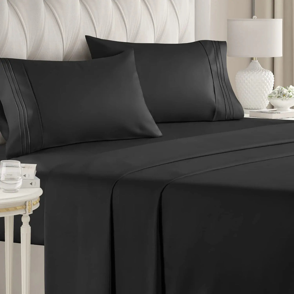 4-Piece Brushed Microfiber Bed Sheet Set with Deep Pockets