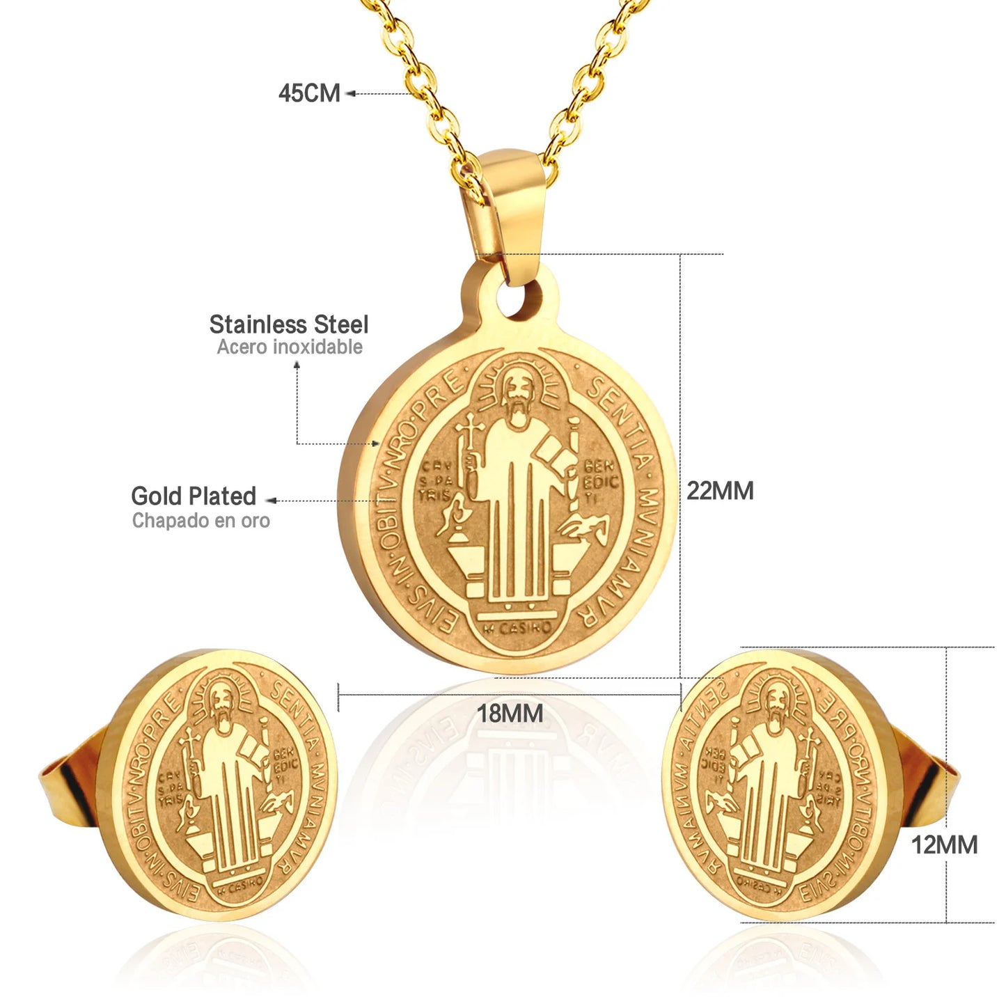 Tree of Life Jewelry Set – Stainless Steel Necklace & Earrings for Women