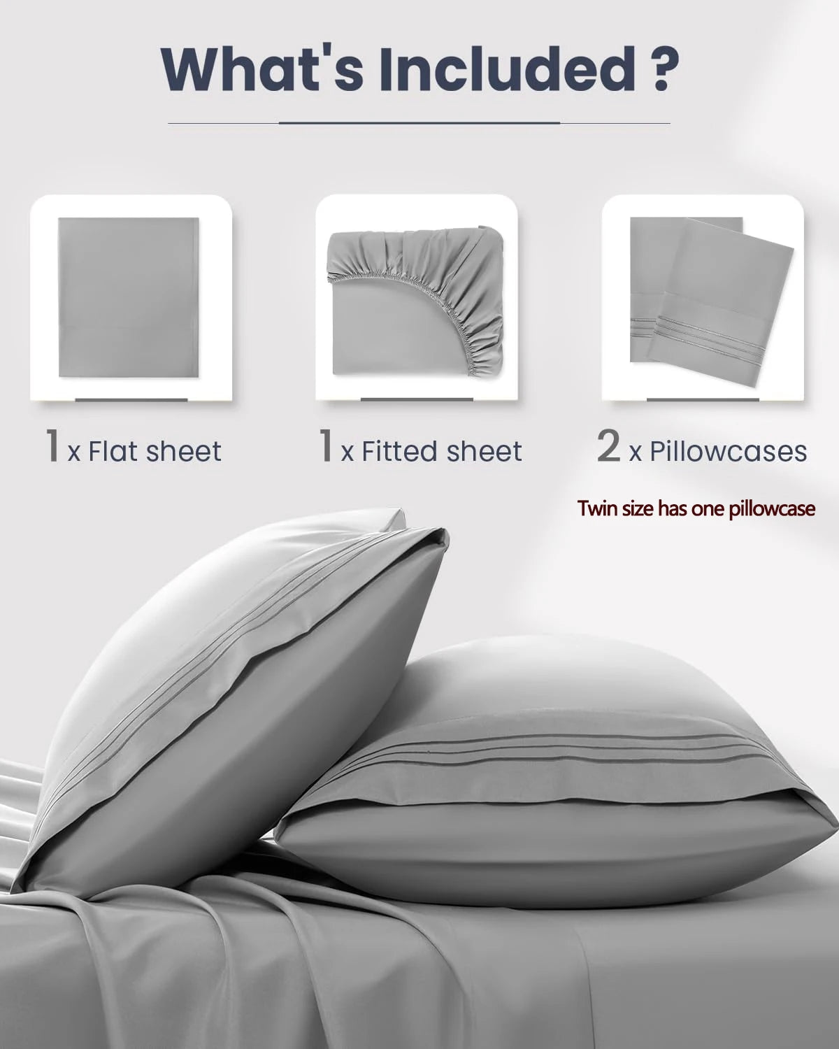 4-Piece Brushed Microfiber Bed Sheet Set with Deep Pockets