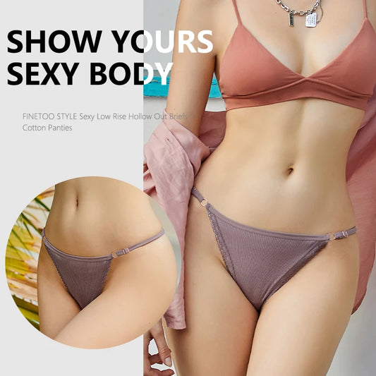 7-Pack Cotton G-String Thongs – Adjustable Low-Rise Waist for Women (S–1XL, 9 Color Sets)
