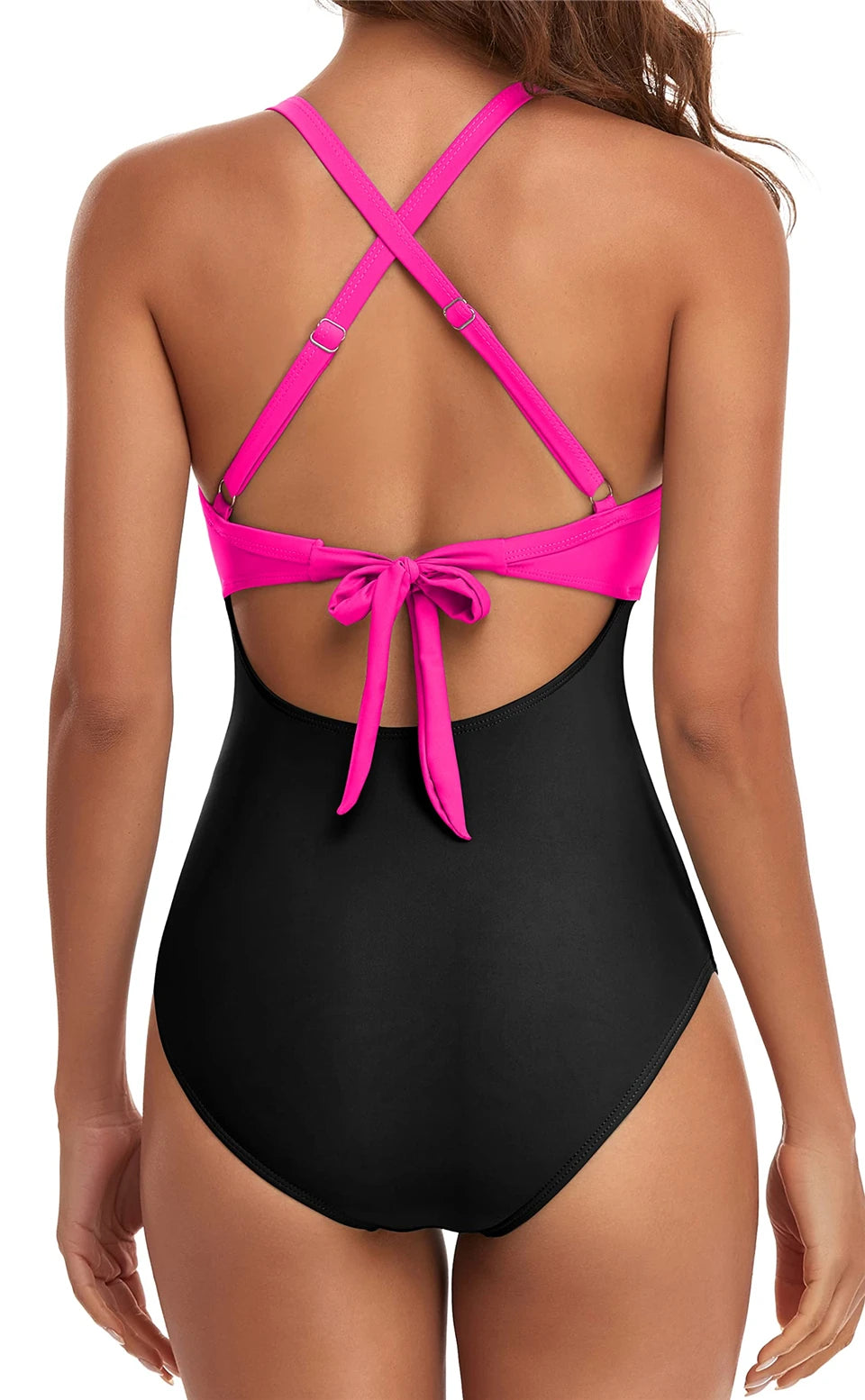 Ruched One-Piece Swimsuit for Women – Solid Color Bodysuit | Adjustable Straps | S–XXL