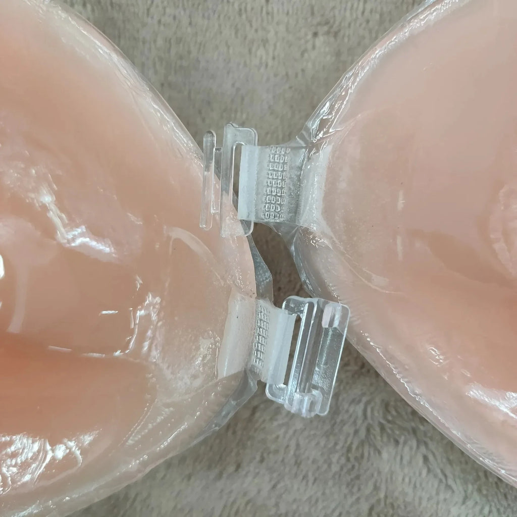 Women's Self-Adhesive Silicone Push Up Bra | Invisible Sticky Bra for Backless Dresses | Reusable Waterproof (A–D Cup)