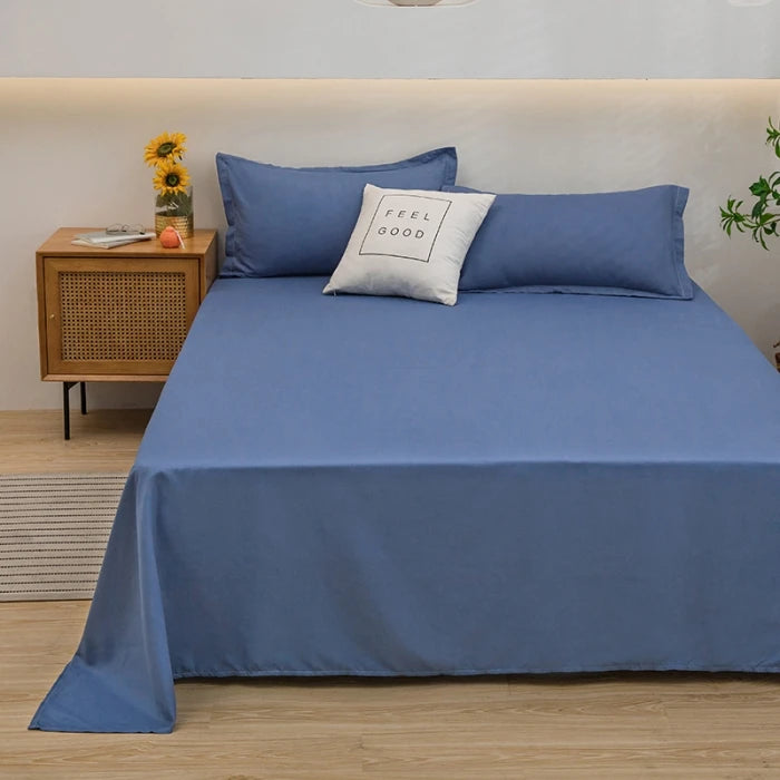 Soft Polyester Flat Bed Sheet, Solid Color Top Sheet