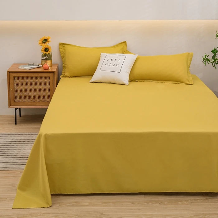 Soft Polyester Flat Bed Sheet, Solid Color Top Sheet