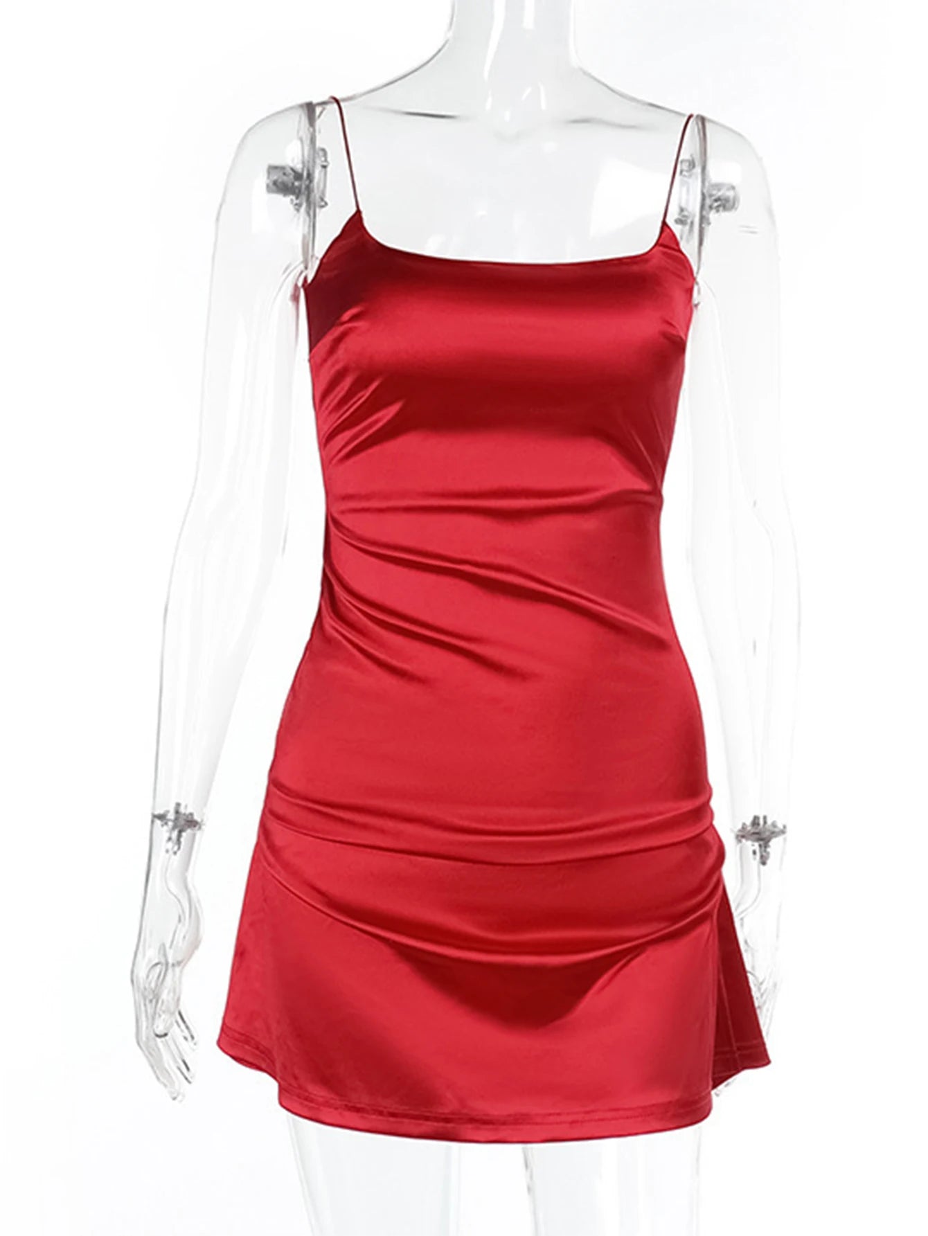 Sexy backless slip satin summer dress women elegant short party dresses woman clothing black mini birthday evening dress vestido