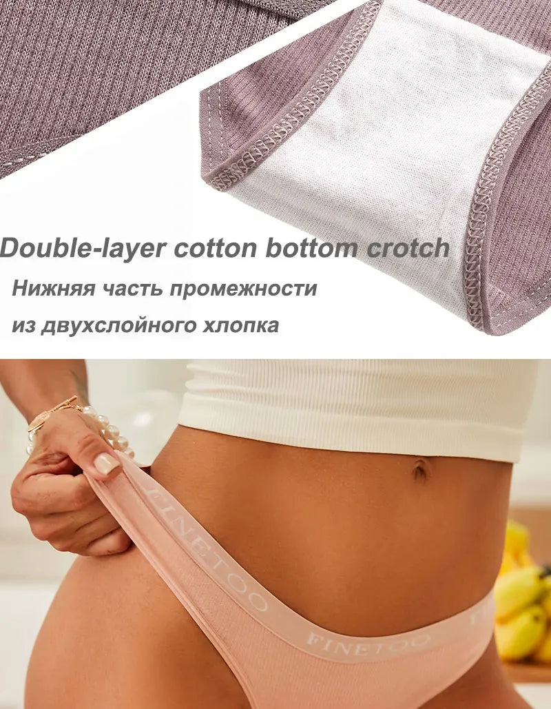 FINETOO 4PCS/Set Women's Cotton Panties Sexy Low Rise Briefs Letter Belt Underwear Female Underpants Intimates Lingerie M-2XL