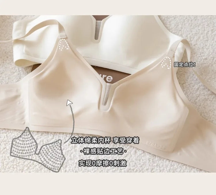 Women's Wireless Bra – Jelly Gel Support | Seamless Push-Up U-Back